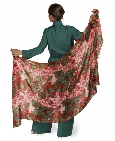 Палантин Женский W40-FLEUR.LINEARE/ROSE.CL